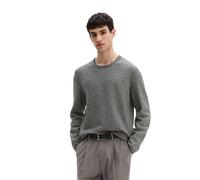 Rundhalspullover MARC O'POLO "aus Bio-Baumwolle und Leinen", Herren, Gr. XL, schwarz navy, Obermaterial: 87% Baumwolle, 13% Leinen, gestreift, Rundhals, Pullover Rundhalspullover (74044717-XL) schwarz