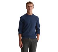 Rundhalspullover MARC O'POLO "aus gesprenkeltem Tweedgarn", Herren, Gr. L, schwarz navy, Obermaterial: 31% Wolle, 29% Schurwolle, 20% Viskose, 20% Polyamid, unifarben, Rundhals, Pullover Rundhalspullo