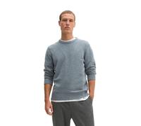 Rundhalspullover MARC O'POLO "aus gesprenkeltem Tweedgarn", Herren, Gr. XL, dusk blau, Obermaterial: 31% Wolle, 29% Schurwolle, 20% Viskose, 20% Polyamid, unifarben, Rundhals, Pullover Rundhalspullove