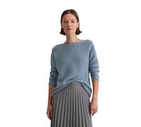 Rundhalspullover MARC O'POLO "aus Organic Cotton", Damen, Gr. XS, slate blau, Obermaterial: 100% Baumwolle, unifarben, Rundhals, Pullover Rundhalspullover (91630815-XS) slate blau