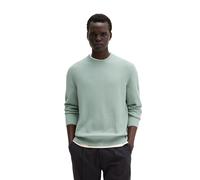 Rundhalspullover MARC O'POLO "aus reiner Bio-Baumwolle", Herren, Gr. S, midnight moss, Obermaterial: 100% Baumwolle, unifarben, Rundhals, Pullover Rundhalspullover (94331416-S) midnight moss