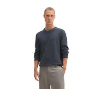 Rundhalspullover MARC O'POLO "aus reiner Bio-Baumwolle", Herren, Gr. XL, blau (dunkelblau), Obermaterial: 100% Baumwolle, unifarben, Rundhals, Pullover Rundhalspullover (99209101-XL) dunkelblau