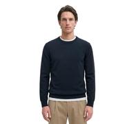 Marc O'Polo Herren Rundhalspullover – Bio-Baumwoll-Schurwoll-Mix, Regular Fit, XL, Blau