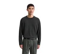 Rundhalspullover MARC O'POLO "aus weicher Merinowolle", Herren, Gr. L, dunkelgrau melange, Obermaterial: 100% Schurwolle, unifarben, Rundhals, Pullover Rundhalspullover (86728260-L) dunkelgrau melange