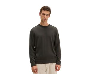 Rundhalspullover MARC O'POLO "aus weicher Merinowolle", Herren, Gr. M, braun (wooden earth), Obermaterial: 100% Schurwolle, unifarben, Rundhals, Pullover Rundhalspullover (99027140-M) wooden earth