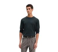 Rundhalspullover MARC O'POLO "aus zertifizierter Bio-Baumwolle", Damen, Gr. L, schwarz navy, Obermaterial: 100% Baumwolle, unifarben, Rundhals, Pullover Rundhalspullover (30336047-L) schwarz navy