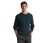 Rundhalspullover MARC O'POLO, Damen, Gr. M, schwarz navy, Strick, Obermaterial: 71% Baumwolle, 19% Schurwolle, 10% Polyamid, regular fit normal, Rundhals, Bündchen, Pullover Rundhalspullover (65308406