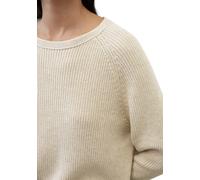 Rundhalspullover MARC O'POLO, Damen, Gr. S, beige (hellbeige meliert), Strick, Obermaterial: 97% Baumwolle, 3% Elasthan, meliert, Pullover Rundhalspullover, im festem Baumwoll-Strick (86897858-S) hell
