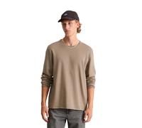 Rundhalspullover MARC O'POLO DENIM "aus reiner Bio-Baumwolle", Herren, Gr. M, cold taupe, Obermaterial: 100% Baumwolle, unifarben, Rundhals, Pullover Rundhalspullover (69532736-M) cold taupe