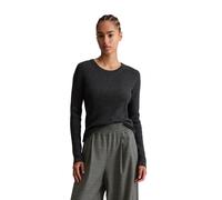 Rundhalspullover MARC O'POLO DENIM "aus softem Schurwolle-Mix", Damen, Gr. L, anthra melange, Obermaterial: 40% Schurwolle, 40% Polyamid, 20% Viskose, unifarben, Rundhals, Pullover Rundhalspullover (1