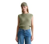 Rundhalspullover MARC O'POLO DENIM "aus softem Schurwolle-Mix", Damen, Gr. XL, grün (medium grün melange), Obermaterial: 87% Schurwolle, 13% Polyamid, unifarben, Rundhals, Pullover (44930446-XL) mediu