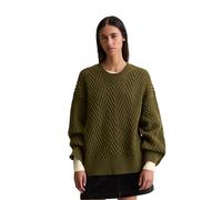 Rundhalspullover MARC O'POLO DENIM "aus weichem Schurwolle-Mix", Damen, Gr. S, burnished logs, Obermaterial: 70% Schurwolle, 30% Polyacryl, unifarben, Rundhals, Pullover Rundhalspullover (17541603-S)