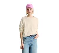 Strickpullover MARC O'POLO DENIM "aus Cotton Slub Garn", Damen, Gr. M, creamy weiß, Obermaterial: 100% Baumwolle, unifarben, Rundhals, Pullover Strickpullover (75927422-M) creamy weiß