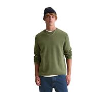 Strickpullover MARC O'POLO DENIM "aus Double-Face-Cotton", Herren, Gr. M, schwarz moss, Obermaterial: 67% Baumwolle, 29% Lyocell, 3% Polyamid, 1% Elasthan, unifarben, Pullover Strickpullover (87968705