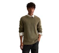 Rundhalspullover MARC O'POLO DENIM "mit speziellem Farbeffekt", Herren, Gr. XXL, pale braun, Obermaterial: 100% Baumwolle, unifarben, Rundhals, Pullover Rundhalspullover (51984504-XXL) pale braun