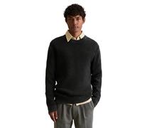 Rundhalspullover MARC O'POLO DENIM "loose fit mit speziellem Farbeffekt", Herren, Gr. XXL, schwarz, Strick, Obermaterial: 100% Baumwolle, loose fit, Rundhals, Rippbündchen, Pullover Rundhalspullover (