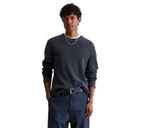 Rundhalspullover MARC O'POLO DENIM "loose fit mit speziellem Farbeffekt", Herren, Gr. XXL, true navy, Strick, Obermaterial: 100% Baumwolle, loose fit, Rundhals, Rippbündchen, Pullover Rundhalspullover