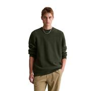 Rundhalspullover MARC O'POLO DENIM "mit markanter Struktur", Damen, Gr. L, pineneedle, Obermaterial: 46% Baumwolle, 43% Schurwolle, 11% Polyamid, unifarben, Rundhals, Pullover Rundhalspullover (791402