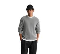Marc O'Polo Denim Herren Strickpullover - Knit Pullover Longsleeve, Rundhals, Grobstrick, Regular Fit, Baumwolle Grau / L L Grau