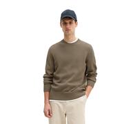Rundhalspullover MARC O'POLO "aus reiner Bio-Baumwolle", Herren, Gr. M, frozen taupe, Obermaterial: 100% Baumwolle, unifarben, Rundhals, Pullover Rundhalspullover (23463117-M) frozen taupe