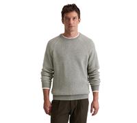 Rundhalspullover MARC O'POLO, Herren, Gr. M, grau melange, Strick, Obermaterial: 71% Baumwolle, 19% Schurwolle, 10% Polyamid, regular fit normal, Rundhals, Bündchen, Pullover Rundhalspullover, regular