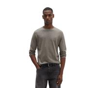 Rundhalspullover MARC O'POLO, Herren, Gr. M, medium grau melange, Strick, Obermaterial: 95% Baumwolle, 5% Kaschmir, regular fit normal, Rundhals, Rollkante, Pullover Rundhalspullover, regular aus Bio-