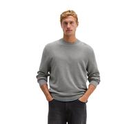 Rundhalspullover MARC O'POLO "mit smarter Querrippe", Herren, Gr. L, cloudy grau melange, Obermaterial: 100% Baumwolle, unifarben, Pullover Rundhalspullover (44318559-L) cloudy grau melange