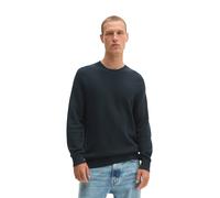 Rundhalspullover MARC O'POLO "mit smarter Querrippe", Herren, Gr. L, schwarz (peppercorn grau), Obermaterial: 100% Baumwolle, unifarben, Pullover Rundhalspullover (22807730-L) peppercorn grau