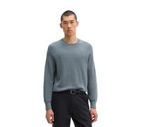 Rundhalspullover MARC O'POLO "mit smarter Querrippe", Herren, Gr. XL, blau (schwarz pepper), Obermaterial: 100% Baumwolle, unifarben, Pullover Rundhalspullover (56389653-XL) schwarz pepper