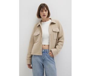 Rundhalspullover MAVI "BUTTON SWEATSHIRT", Damen, Gr. L, cobblestone melange, Stoff, 69% Polyester, 31% Viskose, lässig geschnitten kurz, ohne Ausschnitt, normaler Saum, Pullover Rundhalspullover, Ove