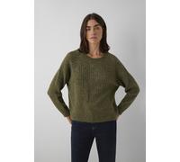 Rundhalspullover MAVI "CREW NECK SWEATER", Damen, Gr. L, schwarz olive, Stoff, 54% Acryl, 24% Polyester, 22% Polyamid, unifarben, weit normal, Rundhals, normaler Saum, Pullover Rundhalspullover, Pullo