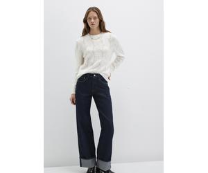 Rundhalspullover MAVI "CREW NECK SWEATER", Damen, Gr. M, antique weiß, Jersey, 68% Acryl, 26% Polyester, 6% Alpaka, normal normal, Rundhals, normaler Saum, Pullover Rundhalspullover, Pullover (3797824