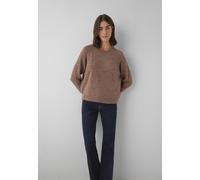 Rundhalspullover MAVI "CREW NECK SWEATER", Damen, Gr. S, braun (nutmeg), Stoff, 54% Acryl, 24% Polyester, 22% Polyamid, unifarben, weit normal, Rundhals, normaler Saum, Pullover Rundhalspullover, Pull