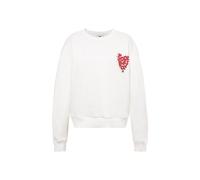 Rundhalspullover MAVI "CREW NECK SWEATSHIRT", Damen, Gr. XL, weiß (antique weiß), Stoff, 65% Baumwolle, 35% Polyester, bedruckt, oversize normal, Rundhals, Pullover, Fashion Sweatshirts (50855465-XL) 