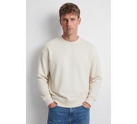 Rundhalspullover MAVI "CREW NECK SWEATSHIRT", Herren, Gr. S, beige (weiß asparagus), Stoff, 100% Baumwolle, unifarben, weit normal, Rundhals, normaler Saum, Pullover Rundhalspullover, Premium Sweatshi