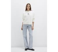 Rundhalspullover MAVI "DOG PRINTED SWEATSHIRT", Damen, Gr. M, coconut milk, Stoff, 62% Baumwolle, 38% Polyester, oversize normal, Rundhals, normaler Saum, Pullover Rundhalspullover, Sweatshirt Rundhal