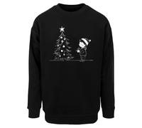 Rundhalspullover MERCHCODE "Merchcode Christmas Cute Kid Crewneck", Herren, Gr. S, schwarz, 65% Baumwolle, 35% Polyester, mehrfarbig, oversize, ohne Ausschnitt, Pullover Rundhalspullover (38525267-S) 