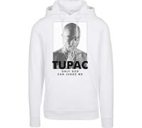 Rundhalspullover MERCHCODE "Merchcode Herren 2Pac Prayer Hoody", Herren, Gr. XXL, weiß, 65% Baumwolle, 35% Polyester, unifarben, normal, ohne Ausschnitt, Pullover Rundhalspullover (10942737-XXL) weiß