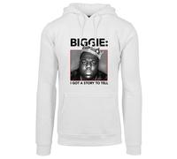 Rundhalspullover MERCHCODE "Merchcode Herren Biggie Crown Hoody", Herren, Gr. S, weiß, 65% Baumwolle, 35% Polyester, mehrfarbig, normal, ohne Ausschnitt, Pullover Rundhalspullover (47485366-S) weiß