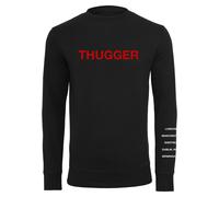 Rundhalspullover MERCHCODE "Merchcode Herren Thugger Childrose Crewneck", Damen, Gr. XXL, schwarz, 60% Baumwolle, 40% Polyester, unifarben, normal, Rundhals, Pullover Rundhalspullover (41927534-XXL) s