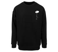 Rundhalspullover MERCHCODE "Merchcode Love In The Air Sweat Crewneck", Herren, Gr. 3XL, schwarz, 65% Baumwolle, 35% Polyester, mehrfarbig, oversize, ohne Ausschnitt, Pullover Rundhalspullover (9095803