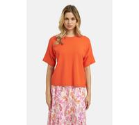 Rundhalspullover MILANO ITALY, Damen, Gr. L, orange, Feinstrick, Material: 70% Viskose, 30% Polyester, unifarben, normal, Rundhals, Fledermausärmel gerader Abschluss, Pullover Rundhalspullover, mit üb