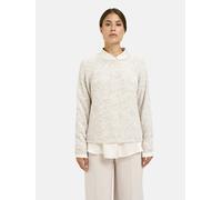 Rundhalspullover MILANO ITALY, Damen, Gr. S, beige (cream), Feinstrick, Material: 30% Polyacryl, 29% Polyamid, 22% Alpaka, 14% Polyester, 5% Wolle, unifarben, regular fit normal, Rundhals, Raglanärmel