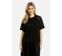 Rundhalspullover MILANO ITALY, Damen, Gr. S, schwarz, Strick, Material: 44% Leinen, 31% Baumwolle, 25% Polyamid, unifarben, oversize normal, Rundhals, Fledermausärmel gerader Abschluss, Pullover Rundh