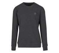 Rundhalspullover MISTERTEE "MisterTee Anchor Sign EMB Light Crew Sweatshirt", Herren, Gr. XXL, charcoal, 100% Baumwolle, mehrfarbig, normal, Rundhals, Pullover Rundhalspullover (40838549-XXL) charcoal
