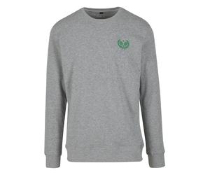 Rundhalspullover MISTERTEE "MisterTee Courtside Sports EMB Light Crew Sweatshirt", Herren, Gr. XS, erdgrau, 100% Baumwolle, mehrfarbig, slim fit, Rundhals, Pullover Rundhalspullover (68960153-XS) erdg