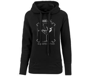 Rundhalspullover MISTERTEE "MisterTee Damen Ladies F-Word Hoody", Damen, Gr. L, schwarz, 60% Baumwolle, 40% Polyester, mehrfarbig, normal, ohne Ausschnitt, Pullover Rundhalspullover (94862341-L) schwa