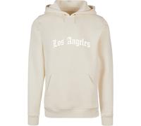 Rundhalspullover MISTERTEE "MisterTee Herren Los Angeles Wording Hoody", Herren, Gr. XL, sandweiß, 65% Baumwolle, 35% Polyester, unifarben, normal, ohne Ausschnitt, Pullover Rundhalspullover (57076350