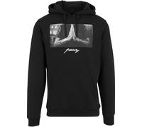 Rundhalspullover MISTERTEE "MisterTee Herren Pray Hoody", Herren, Gr. XS, schwarz, 65% Baumwolle, 35% Polyester, unifarben, normal, ohne Ausschnitt, Pullover Rundhalspullover (52402933-XS) schwarz