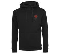 Rundhalspullover MISTERTEE "MisterTee Herren Rose Hoody", Herren, Gr. L, schwarz, 65% Baumwolle, 35% Polyester, mehrfarbig, normal, ohne Ausschnitt, Pullover Rundhalspullover (69510357-L) schwarz